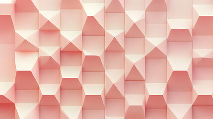 Poster - Dimensional Harmony: A Geometric Composition in Gradations of Rosy Hue