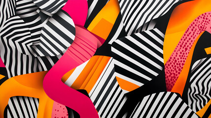 Aufkleber - Dynamic abstract with bold stripes and vibrant contrasting color accents design
