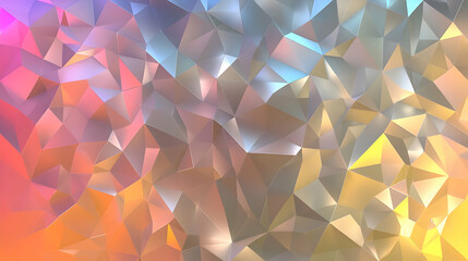 Aufkleber - Iridescent Polygonal Facets: An Abstract Spectrum of Diamond-Like Reflections