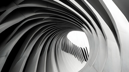 Poster - Striking monochrome architectural detail featuring a swirling vortex design