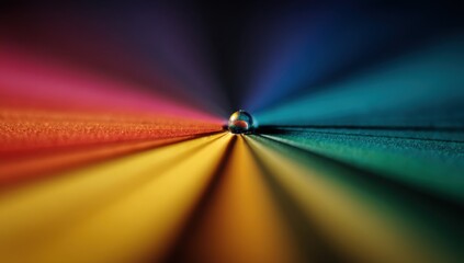 Fototapete - Close-up of the color wheel, with focus on one colored point in the center : Generative AI