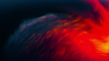 Poster - An abstract design showcases the energy of fire and motion, with swirls of fiery red and orange hues against a contrasting deep blue background.  slow motion effect