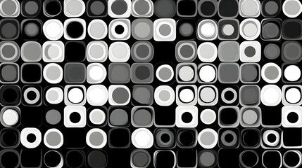 Poster - Monochrome Harmony: An Abstract Mosaic of Geometric Repetition and Contrast