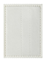 white leather patch with a stitched border for crafting, clothing design, fashion accessories, or te