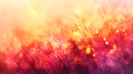 Aufkleber - Ethereal floral impression in fiery hues with shimmering bokeh lights backdrop