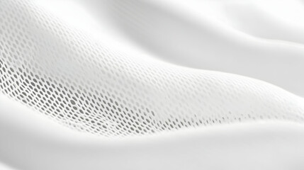 Poster - Subtle waves and textures of white fabric create a minimalist, elegant abstract backdrop