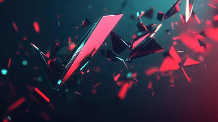 Wall Mural - Abstract shattered geometric shapes in motion.