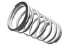 © SURF3D - Silver Metal Compression Spring for Mechanical Applications, Close-up of a Helical Compression Spring, 3D Rendering, Durable Metal Spring for Industrial or Automotive Use on a PNG Transparent