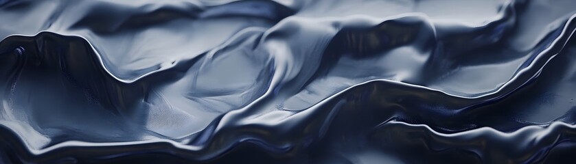 Poster - Abstract texture of fluid movement in deep blue tones.