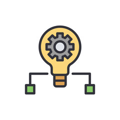 Poster - Concept Of Engineering With Lightbulb And Gear On Transparent Backdrop