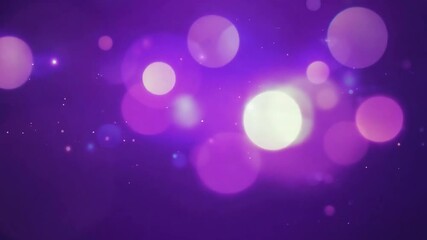 Poster - Abstract Bokeh Bliss: A luminous cascade of radiant orbs dances across a violet canvas, evoking feelings of serenity and wonder, with light and shadow creating an enchanting visual symphony.