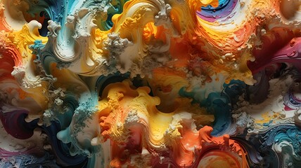 Poster - Abstract dynamic colorful swirls blend fluidly, evoking motion and energy with vibrant hues.
