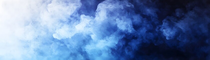 Poster - Abstract swirling clouds of blue and white.