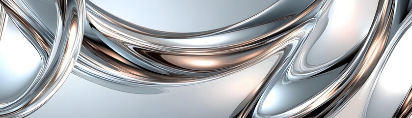 Poster - Intricate, metallic design swirls in light gray and silver tones.