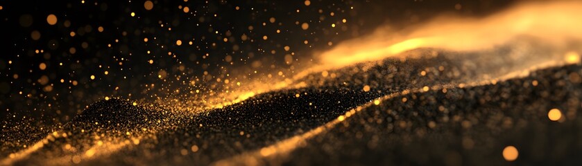 Poster - Abstract design with golden particles and dark background
