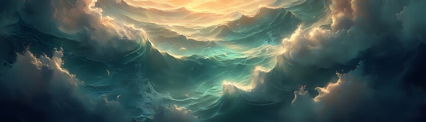 Poster - A vibrant view of ethereal, swirling clouds.