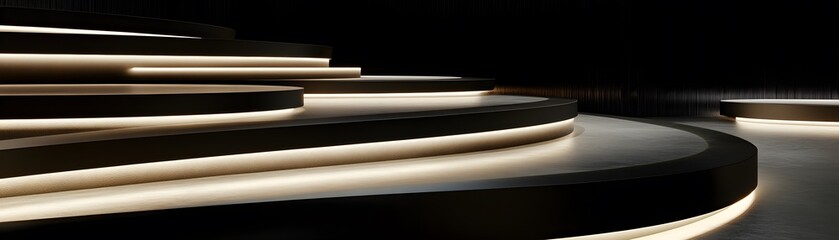 Poster - Abstract design of elevated levels with ambient lighting