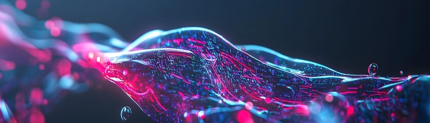 Poster - Abstract digital design of flowing liquid colors.