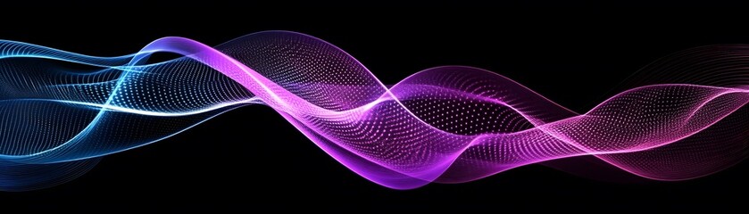 Poster - Abstract swirling lines of vibrant color on a dark background.