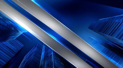 Poster - Blue and white abstract background for professional powerpoint slides and modern designs