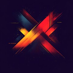 Poster - Abstract design with vibrant intersecting lines.  Bold colors, dynamic composition, and subtle textures create a striking visual effect