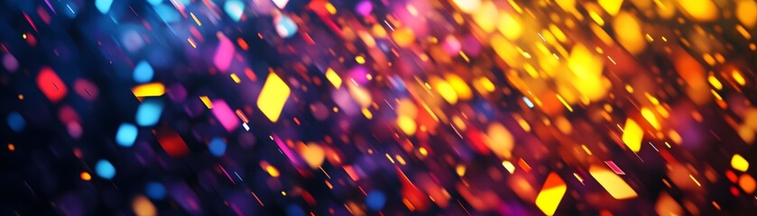 Poster - Colorful abstract bokeh with diagonal streaks.