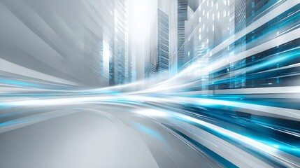 Poster - Urban cityscape illuminated by blue and white light creating a stunning nighttime atmosphere