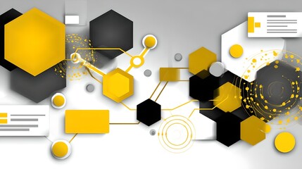 Poster - Bold yellow and black abstract background suitable for impactful presentations and designs