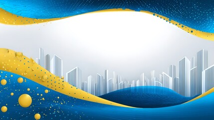 Poster - Unique cityscape silhouette against a white background creating minimalist artistic effect