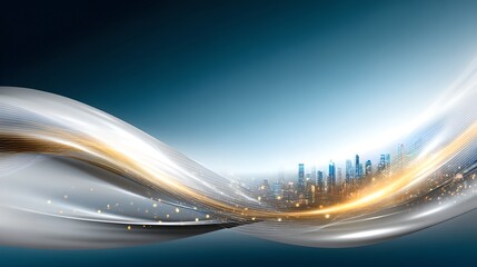 Poster - Unique cityscape with wave-like structures creating an artistic urban environment and design