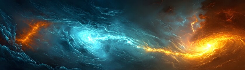Poster - A vivid depiction of contrasting celestial phenomena.