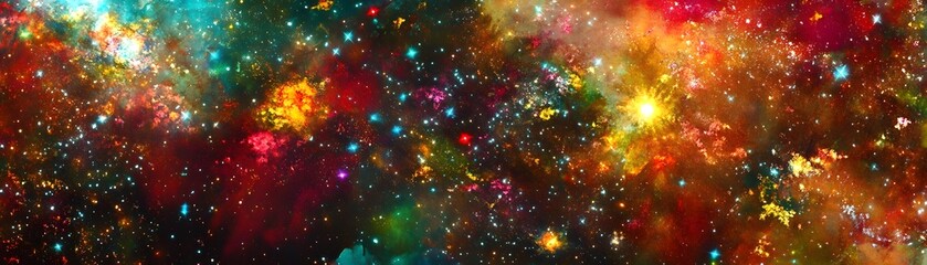 Poster - Colorful abstract cosmic nebulae display