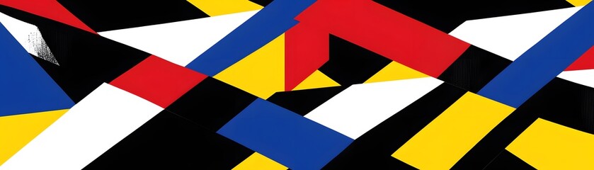 Poster - Abstract geometric pattern of primary colors