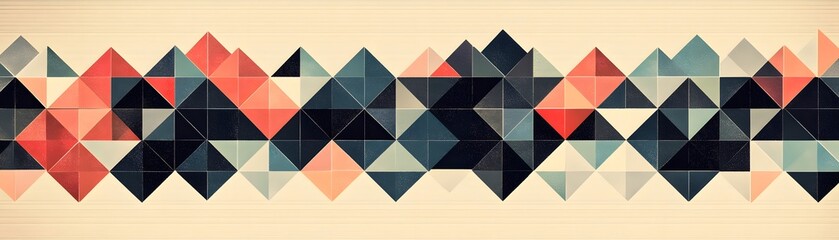 Poster - Geometric pattern of overlapping triangles and squares.