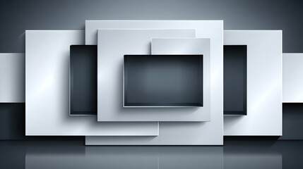 Poster - Abstract composition featuring overlapping squares in various colors and sizes for design use