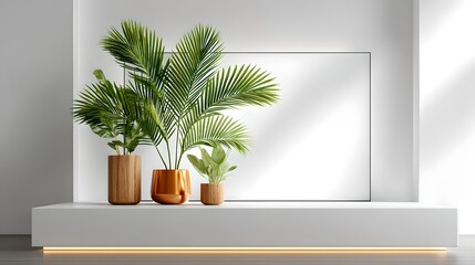 Poster - Beautiful green plant arranged in elegant vase adding natural touch to interior design