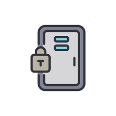Poster - Stylized Door With Lock Symbolizing Data Security And Access Control