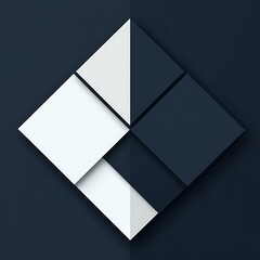 Poster - Abstract geometric design featuring dark and light squares and triangles, creating a diamond shape