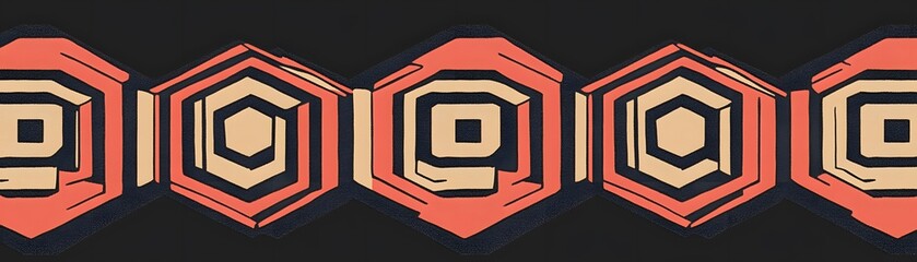Poster - Geometric pattern of repeating octagonal shapes.