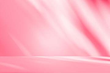Leinwandbilder - Wall interior background, studio and backdrops show products.with shadow from window color pink background for text insertion and presentation interior decoration	