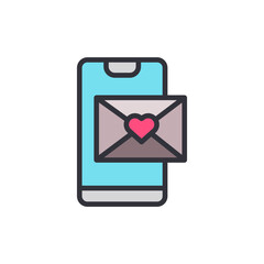 Poster - Mobile Device Displaying An Envelope Notification Decorated With A Heart