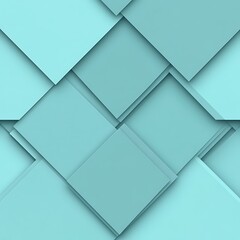 Poster - Abstract geometric pattern of overlapping squares in light teal color
