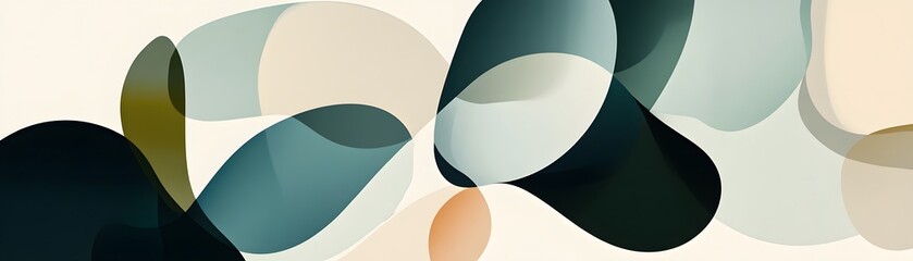 Poster - Abstract design with layered organic shapes