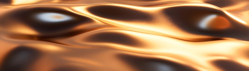 Poster - Abstract design of liquid gold flowing in rippling patterns.