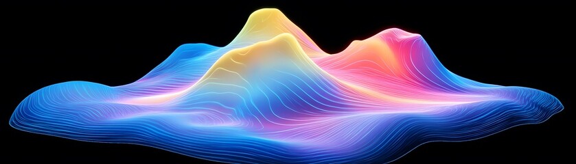 Poster - Colorful abstract shape with smooth flowing lines.