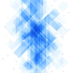 Poster - Abstract geometric pattern with light blue and white shapes.  Layered, overlapping shapes create a dynamic visual effect.  Soft, translucent quality gives a sense of depth and movement