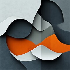 Poster - Abstract layered paper design with flowing shapes