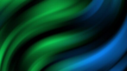 Poster - Abstract smooth blue and green waves blend together in a soft, flowing motion across a dark background, Abstract texture Gradient motion Background animation.