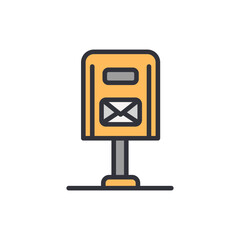 Poster - Stylized Illustration Of A Yellow Mailbox Against Transparent Backdrop