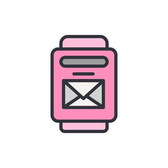 Poster - Delivering Thoughts And Messages With A Charming Pink Mailbox Icon